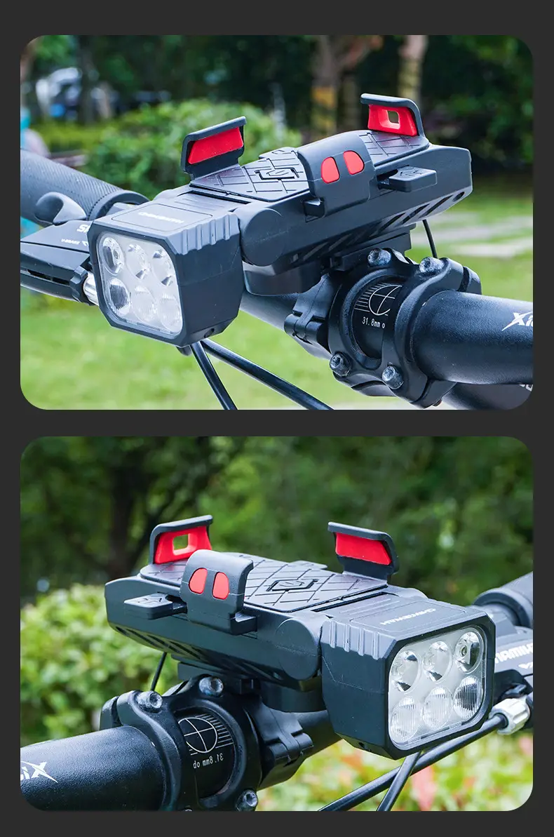 Bicycle Light Four-In-One Front Light Mountain Bike Horn Light Mobile Phone Holder Outdoor Lighting Cycling Equipment — feature 17