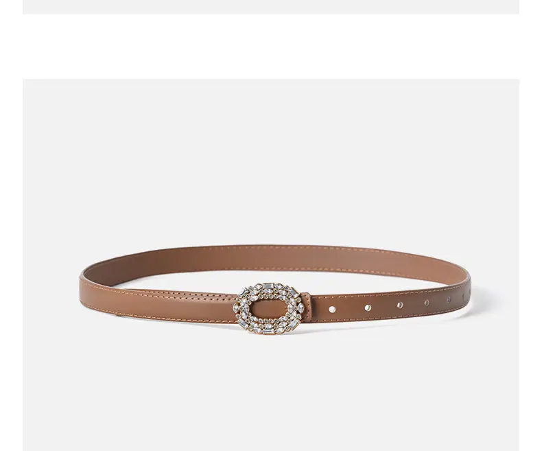 Women's Rhinestone Belt Jeans Genuine Leather Decorative Buckle Belt — feature 10