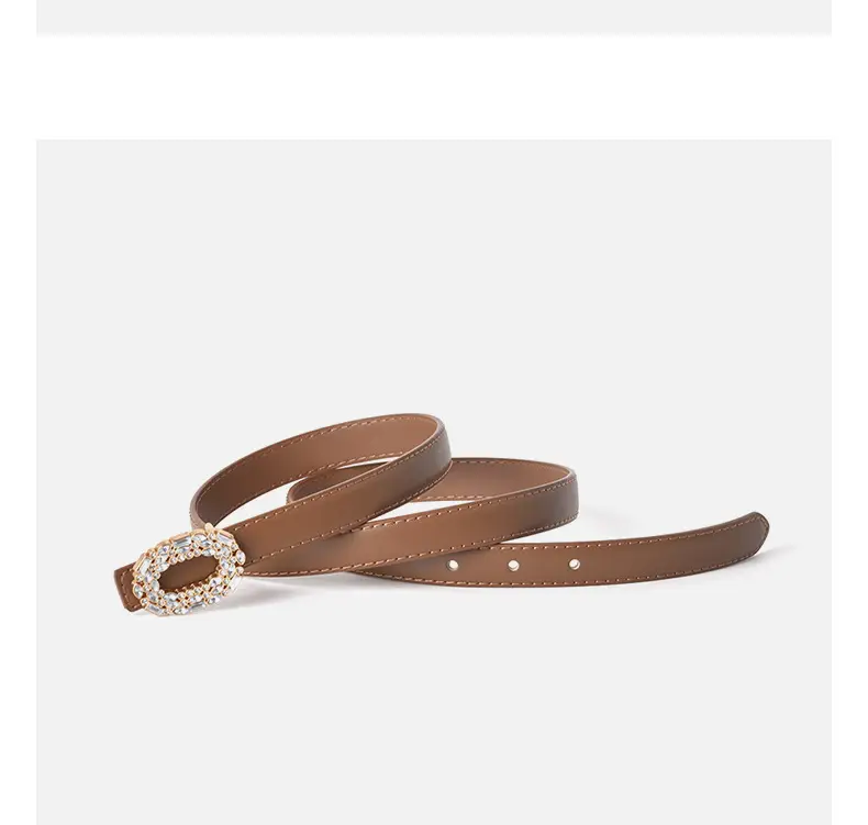 Women's Rhinestone Belt Jeans Genuine Leather Decorative Buckle Belt — feature 11