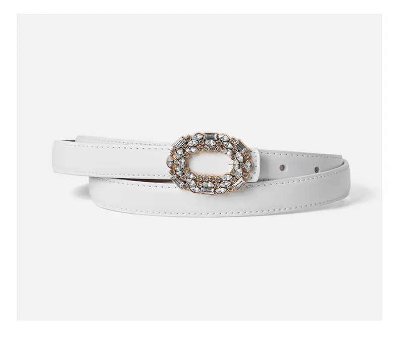 Women's Rhinestone Belt Jeans Genuine Leather Decorative Buckle Belt — feature 15