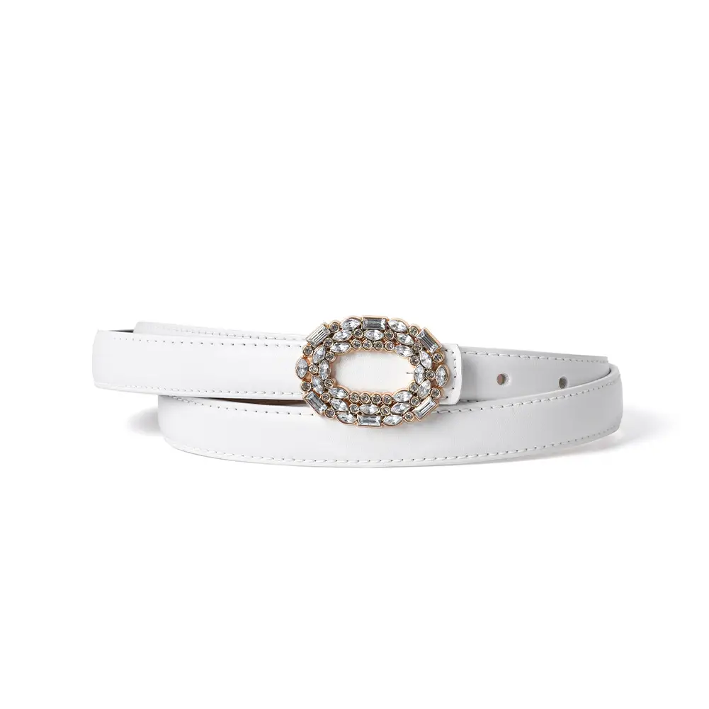 Women's Rhinestone Belt Jeans Genuine Leather Decorative Buckle Belt