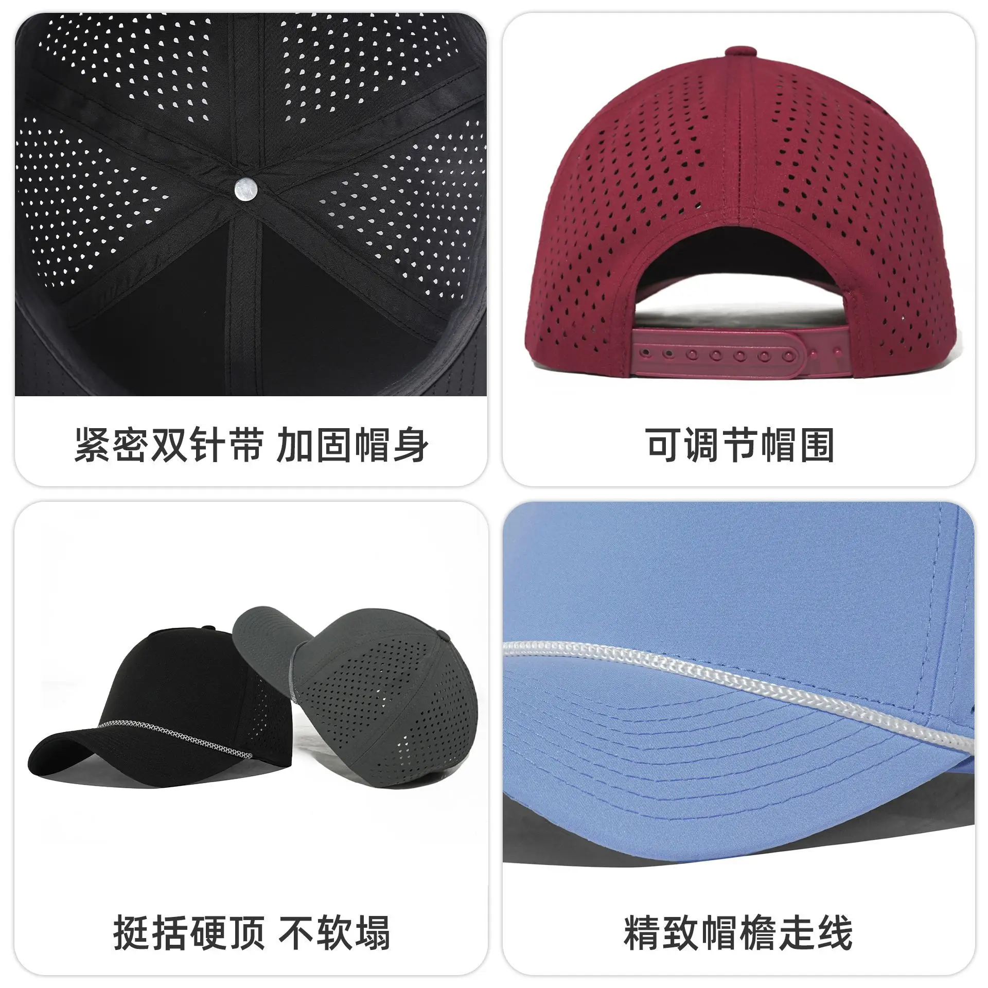 Pink Beaded Baseball Cap with Breathable Design - Image 11