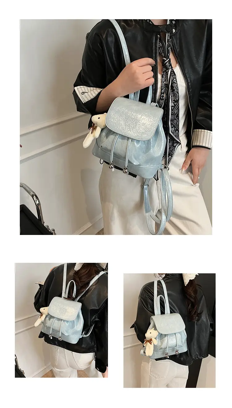 Women's Cream GG Bag with Teddy Bear Accessory — feature 15