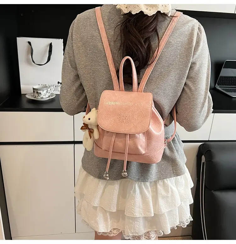 Women's Cream GG Bag with Teddy Bear Accessory — feature 19