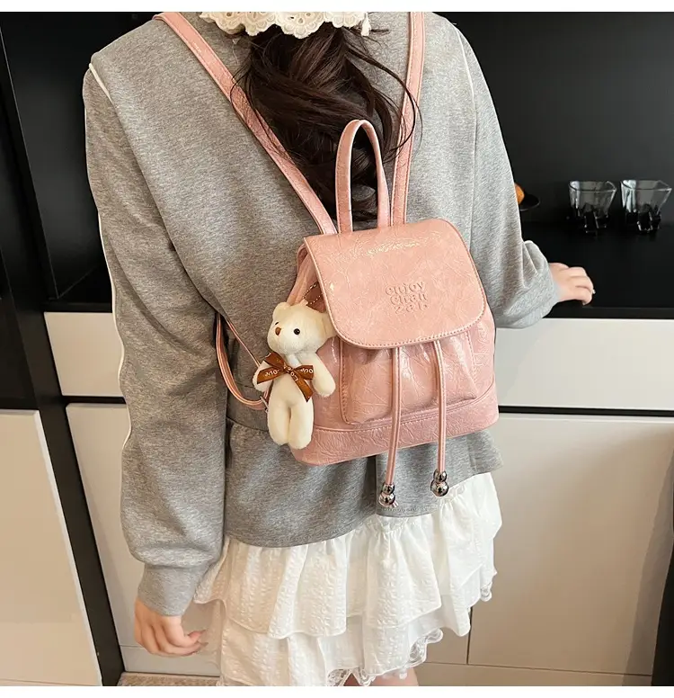 Women's Cream GG Bag with Teddy Bear Accessory — feature 20