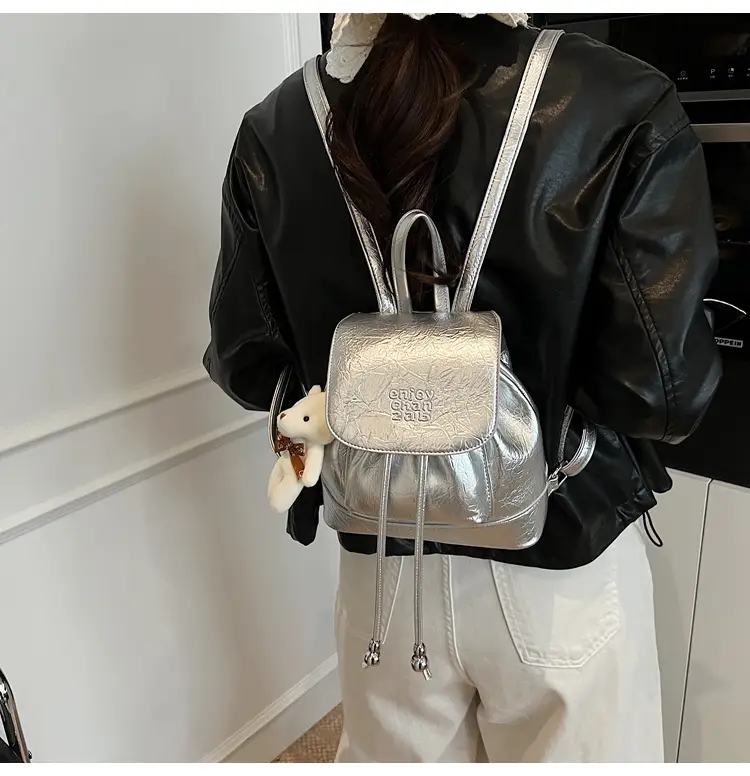 Women's Cream GG Bag with Teddy Bear Accessory — feature 23