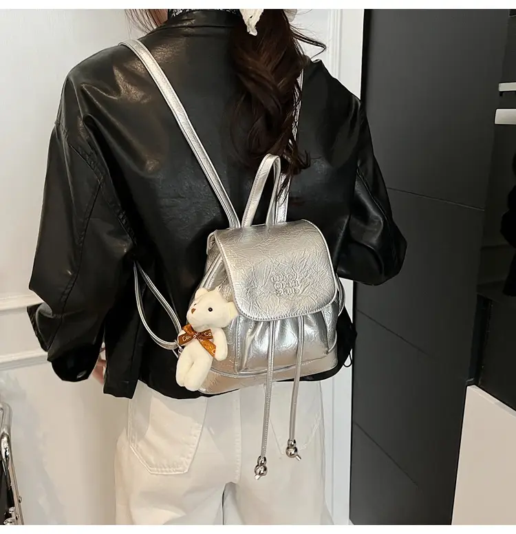 Women's Cream GG Bag with Teddy Bear Accessory — feature 24
