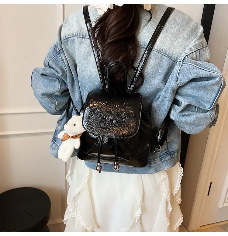 Women's Cream GG Bag with Teddy Bear Accessory — feature 27
