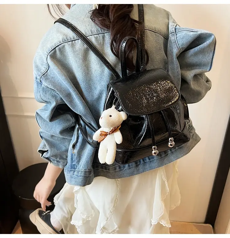 Women's Cream GG Bag with Teddy Bear Accessory — feature 28
