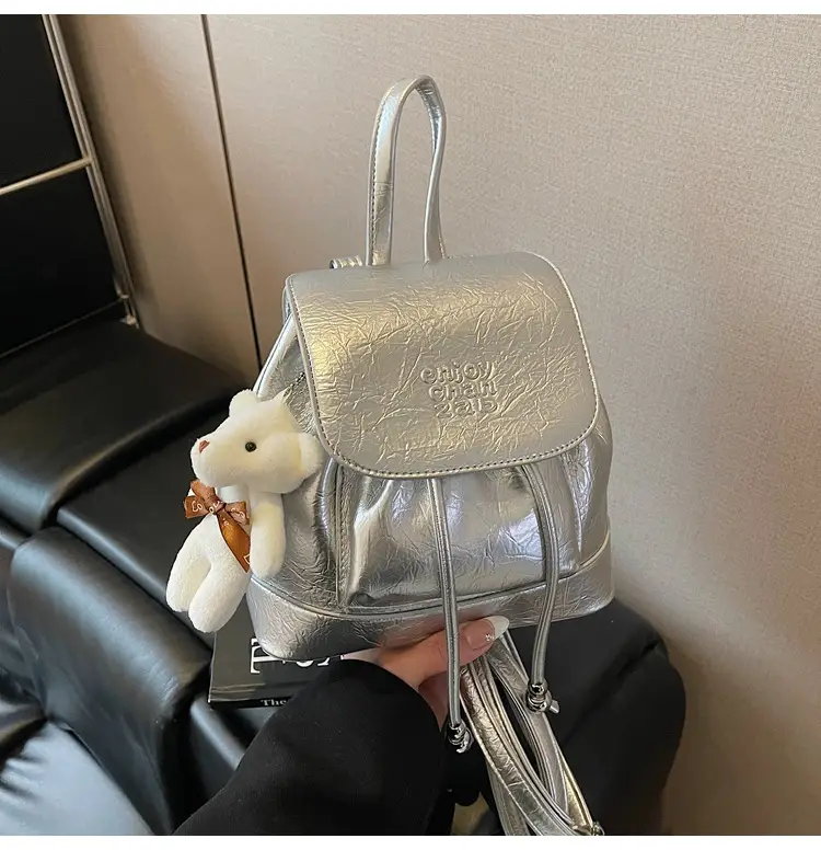 Women's Cream GG Bag with Teddy Bear Accessory — feature 31