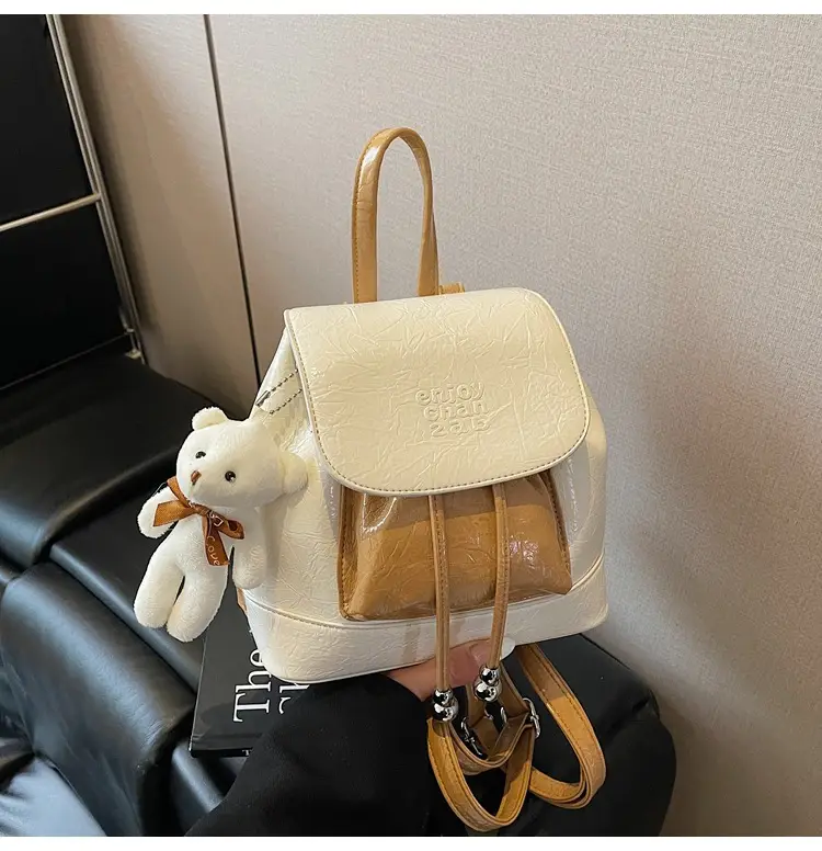 Women's Cream GG Bag with Teddy Bear Accessory — feature 32