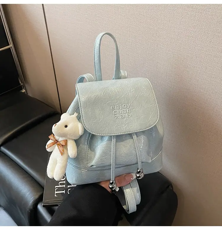 Women's Cream GG Bag with Teddy Bear Accessory — feature 33