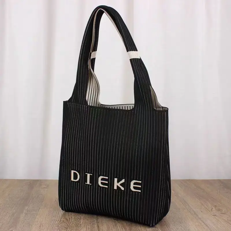 Knitted Letter Pattern Tote Bag for Women — feature 10