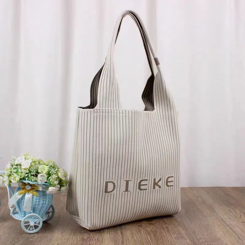 Knitted Letter Pattern Tote Bag for Women — feature 8