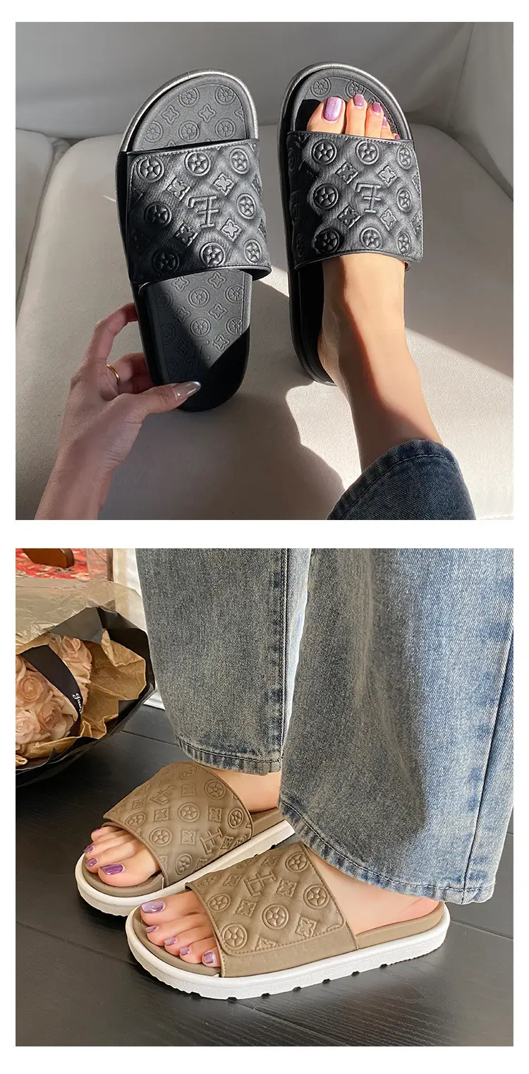 Men Women White Embossed Platform Sandals Summer — feature 20