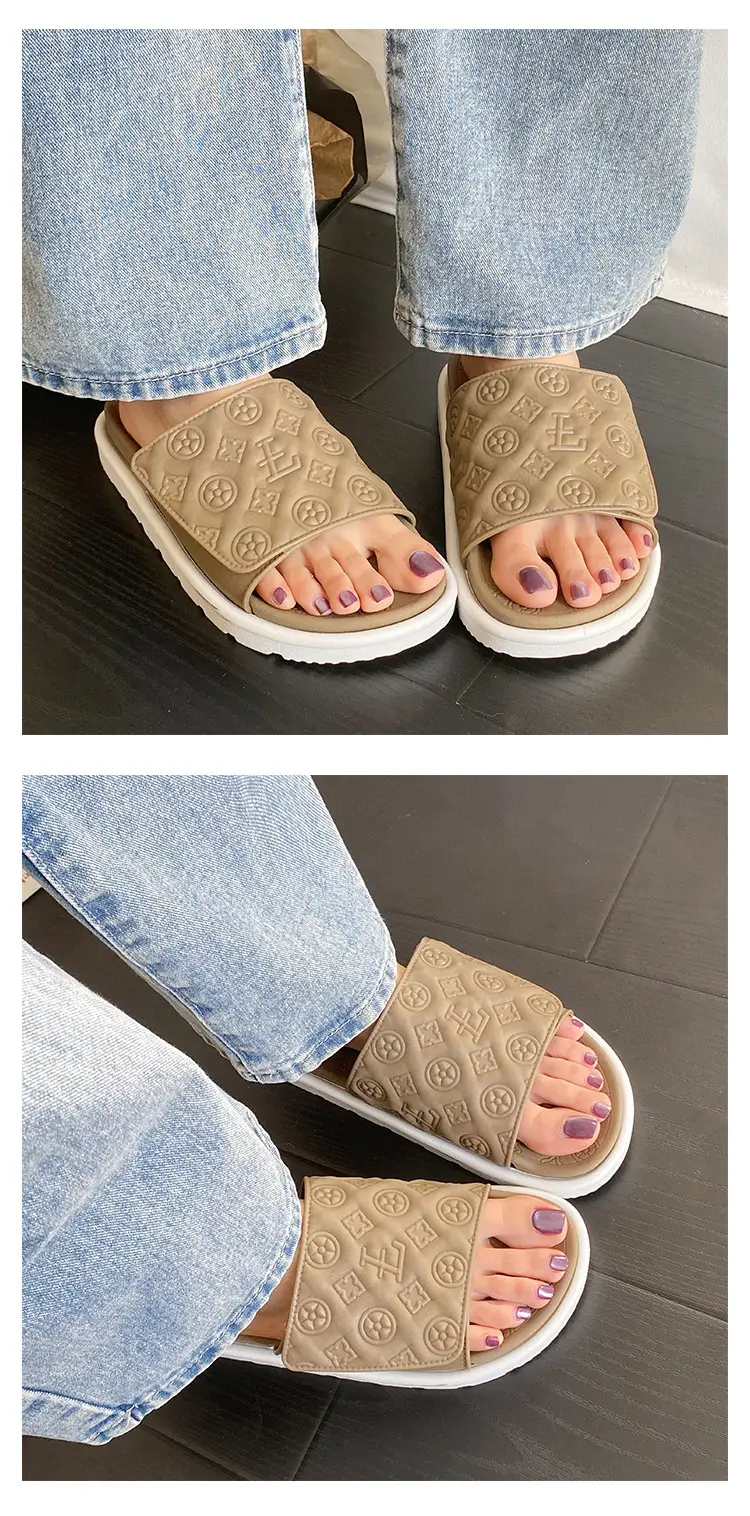 Men Women White Embossed Platform Sandals Summer — feature 21