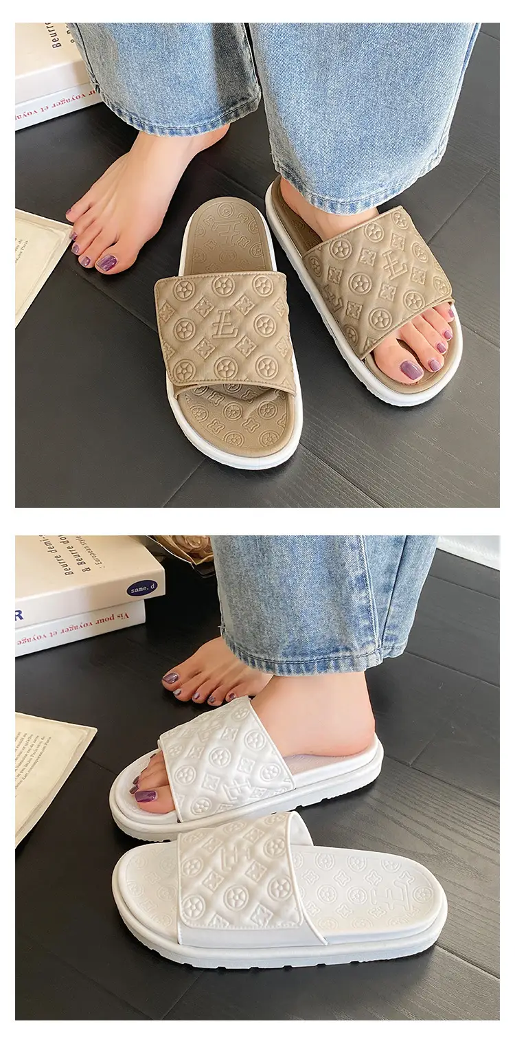 Men Women White Embossed Platform Sandals Summer — feature 22
