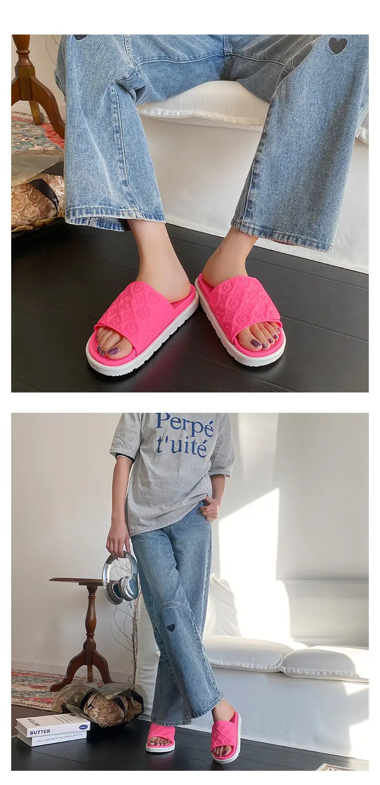 Men Women White Embossed Platform Sandals Summer — feature 26