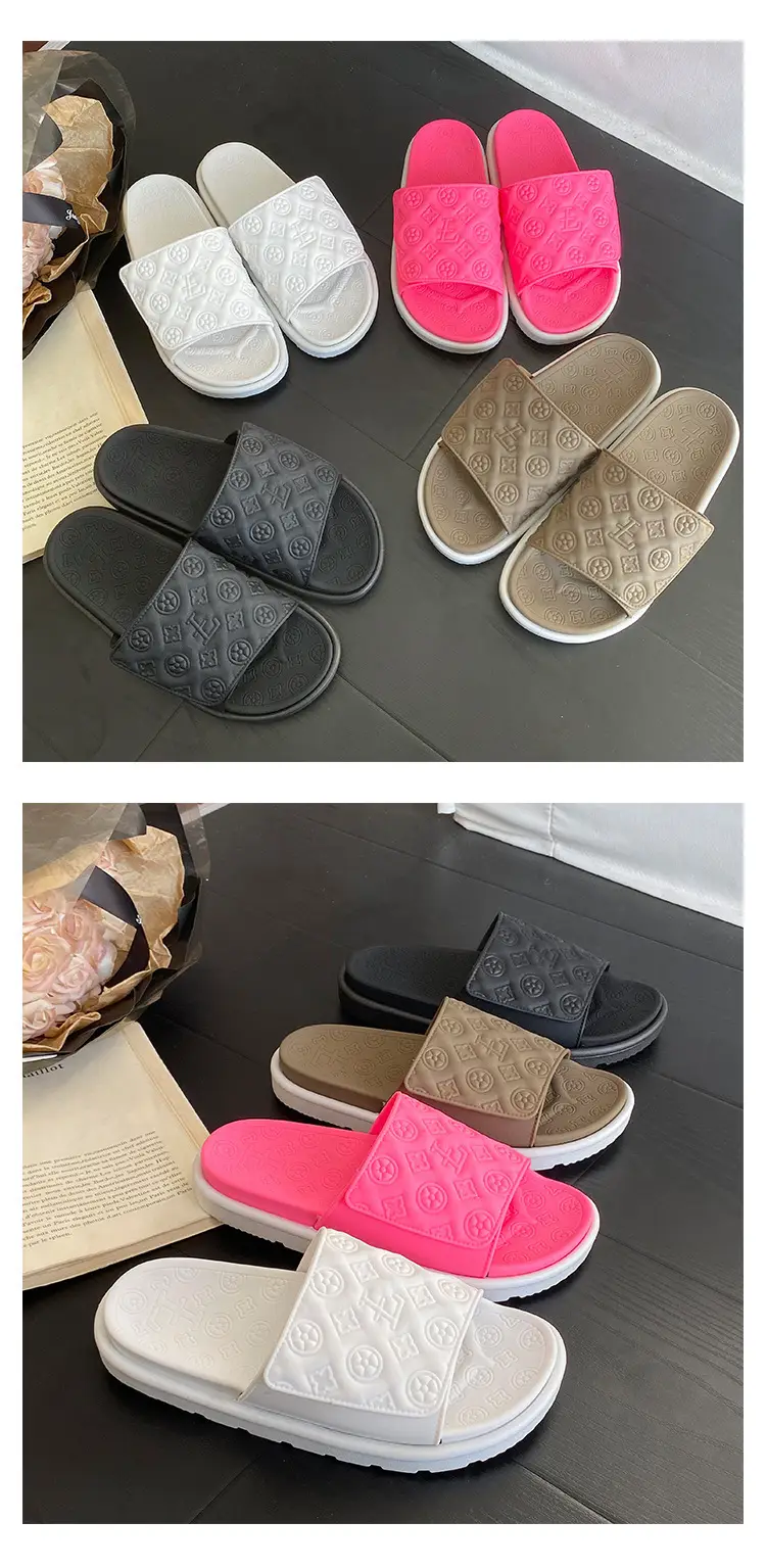 Men Women White Embossed Platform Sandals Summer — feature 27