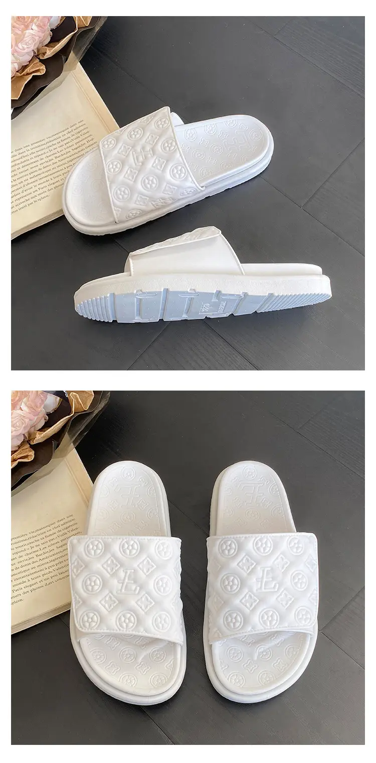 Men Women White Embossed Platform Sandals Summer — feature 29