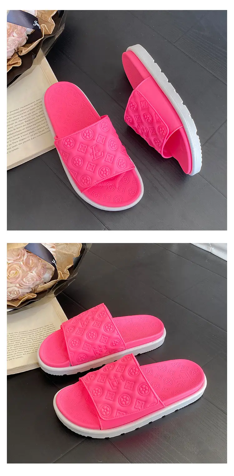 Men Women White Embossed Platform Sandals Summer — feature 30