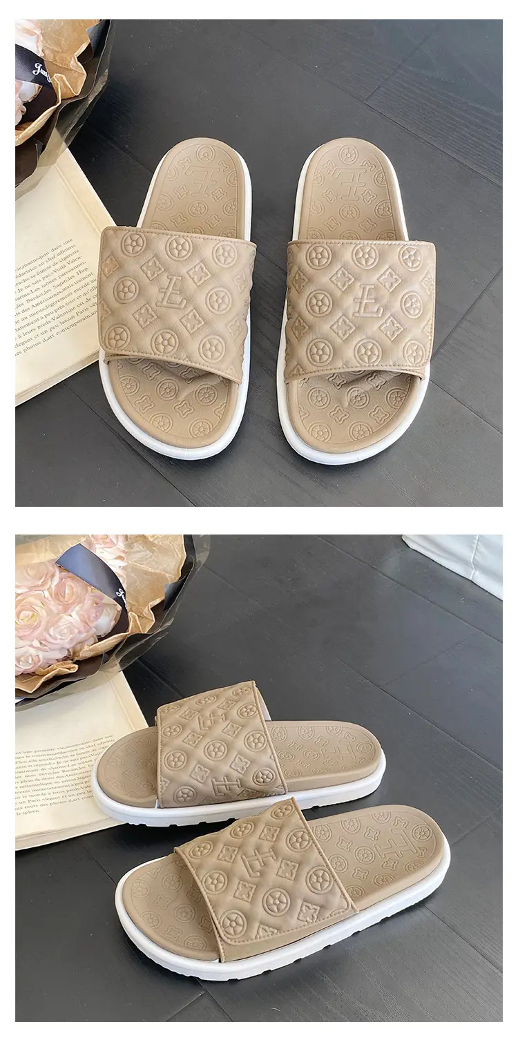 Men Women White Embossed Platform Sandals Summer — feature 31
