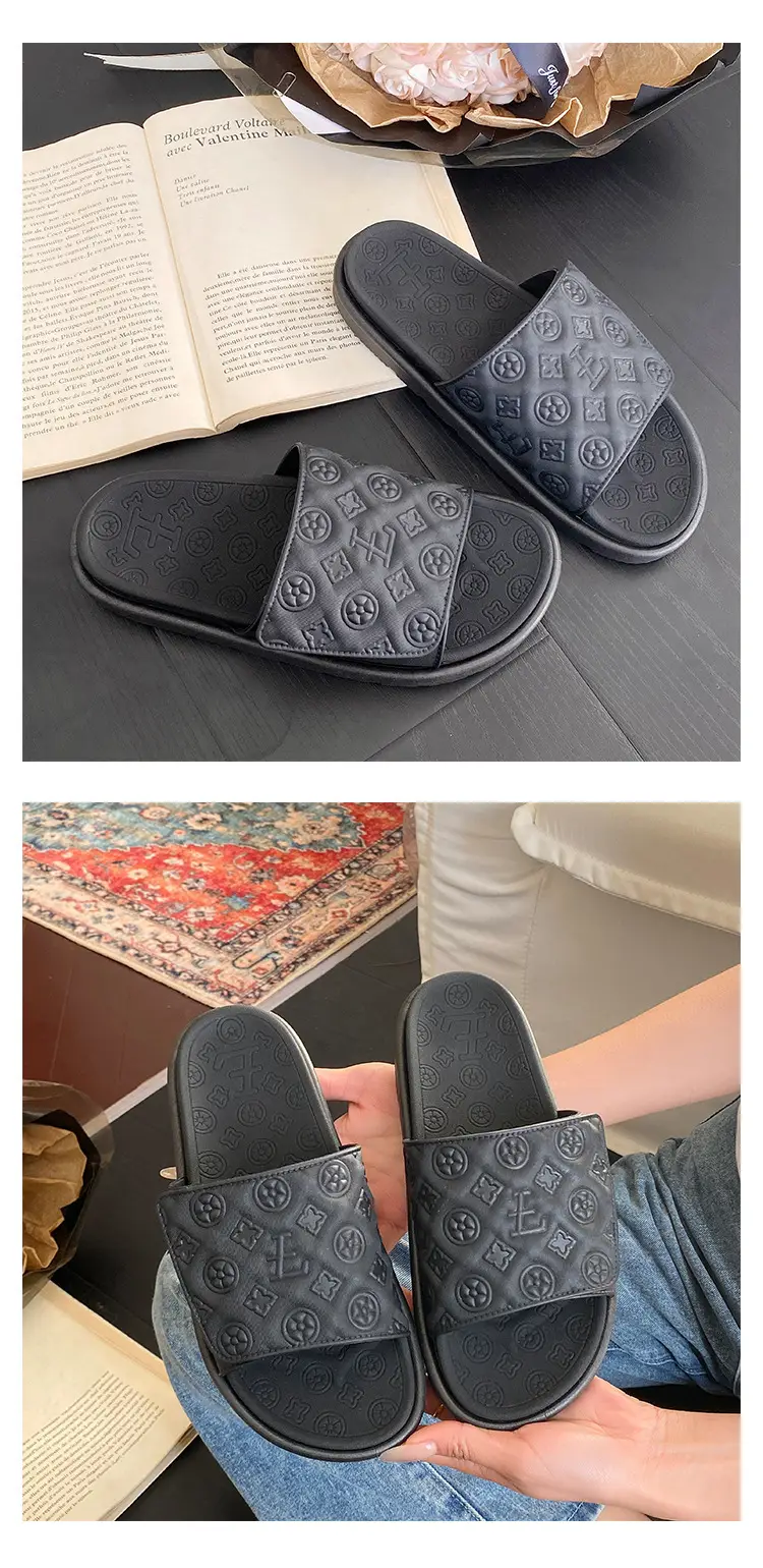 Men Women White Embossed Platform Sandals Summer — feature 32