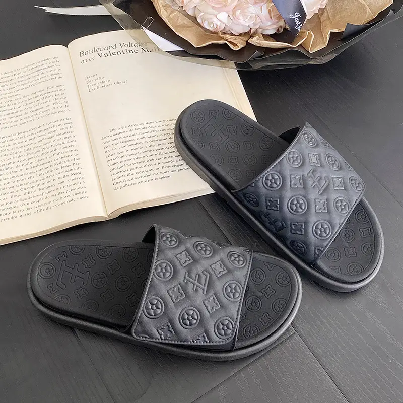 Men Women White Embossed Platform Sandals Summer - Image 2