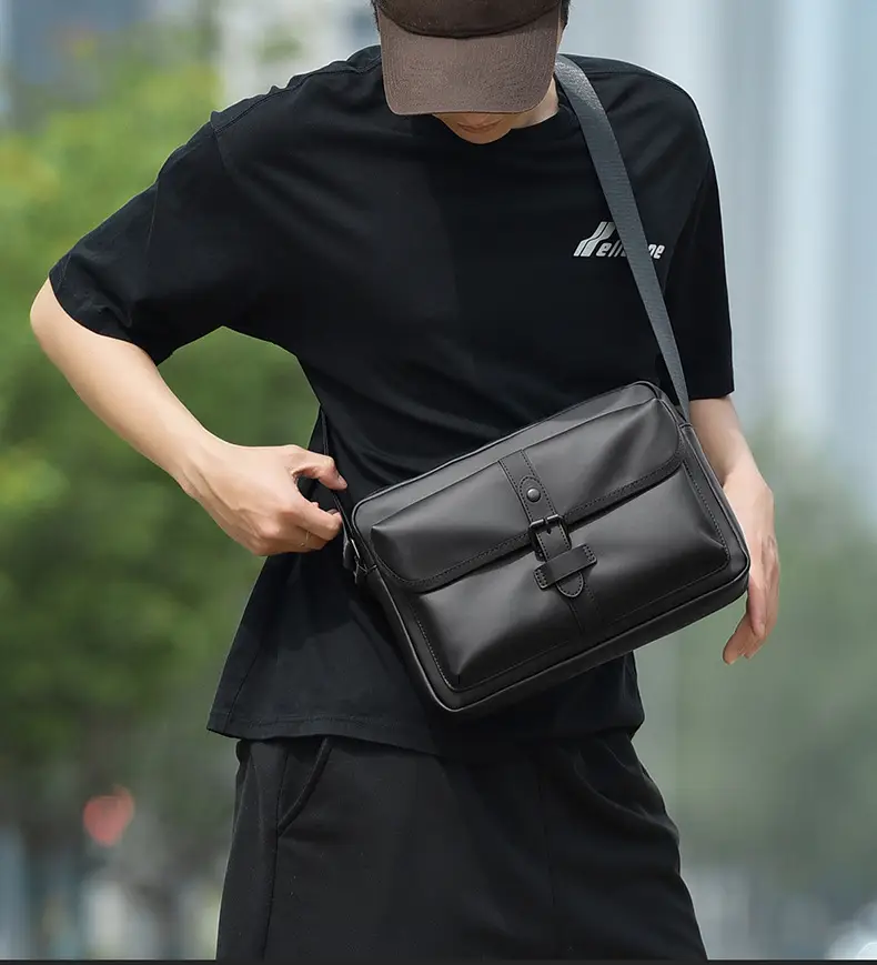 Japanese Style Leather Shoulder Bag Large Capacity Men — feature 11