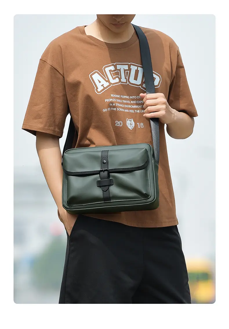 Japanese Style Leather Shoulder Bag Large Capacity Men — feature 5