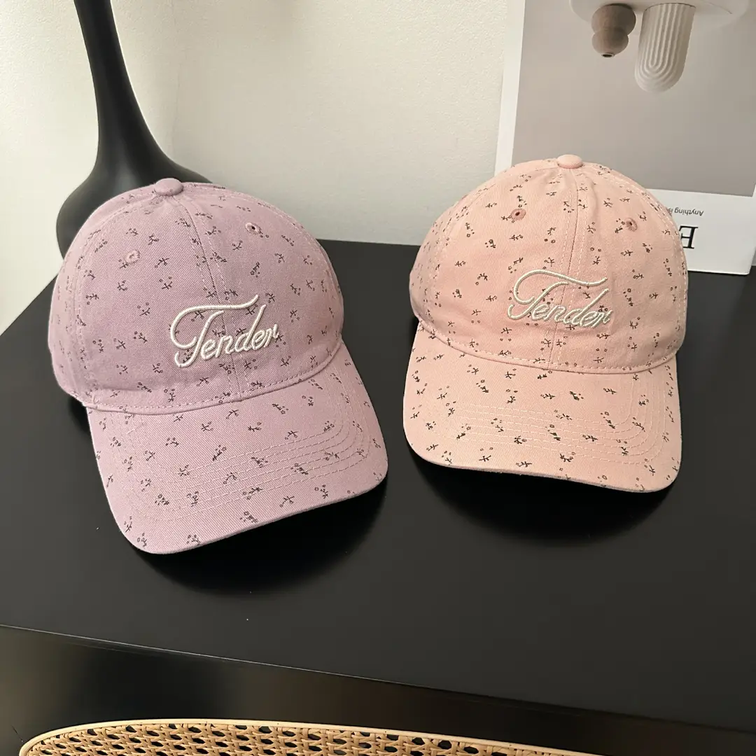 Pink Korean Style Floral Baseball Cap for Women - Image 6