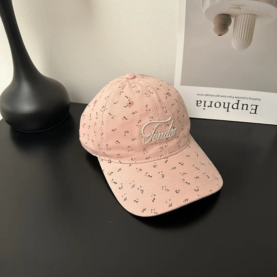Pink Korean Style Floral Baseball Cap for Women - Image 7