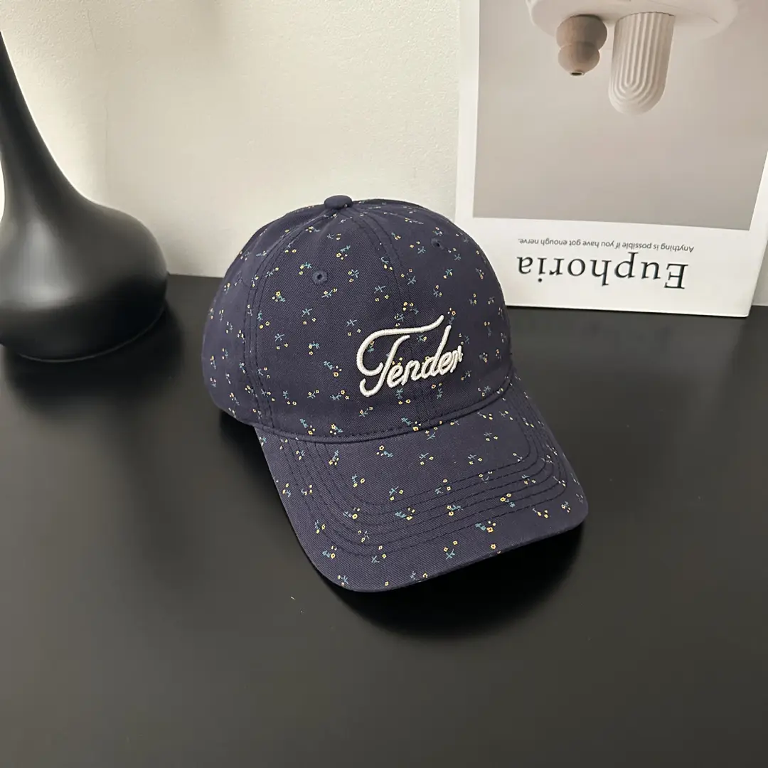Pink Korean Style Floral Baseball Cap for Women - Image 9