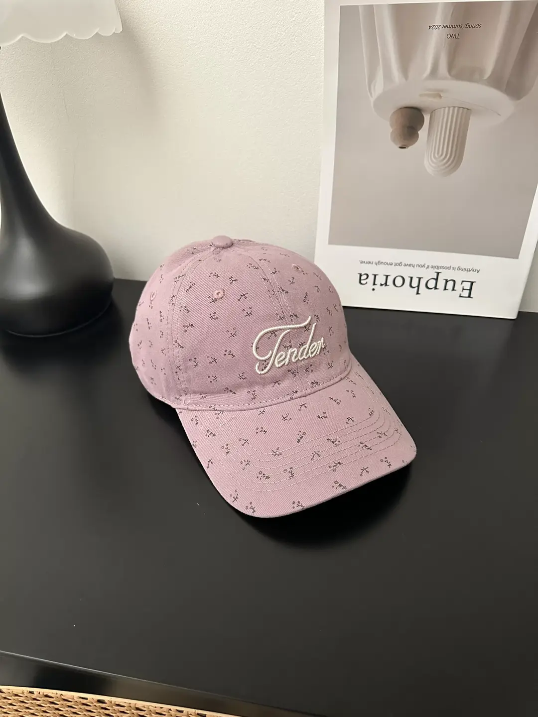 Pink Korean Style Floral Baseball Cap for Women — feature 10