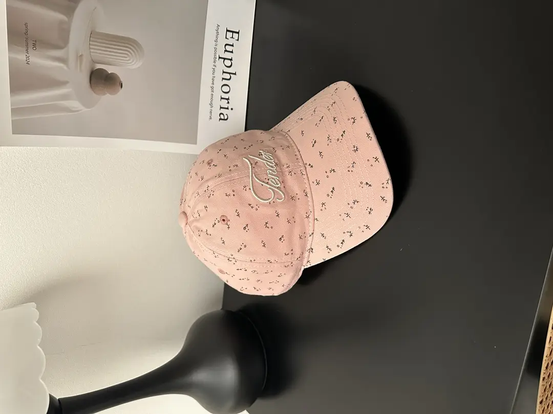 Pink Korean Style Floral Baseball Cap for Women - Image 3