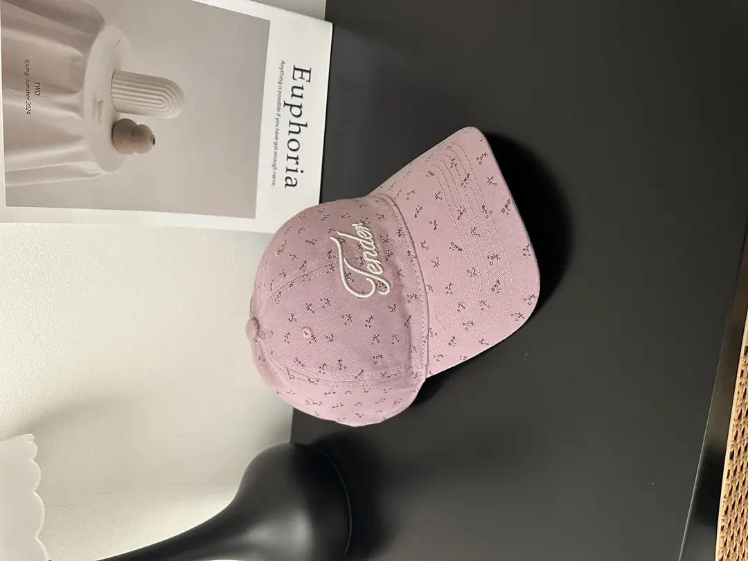 Pink Korean Style Floral Baseball Cap for Women - Image 4