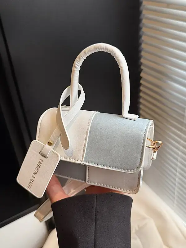 White Black Patchwork Shoulder Crossbody Bag 2026 - Image 6