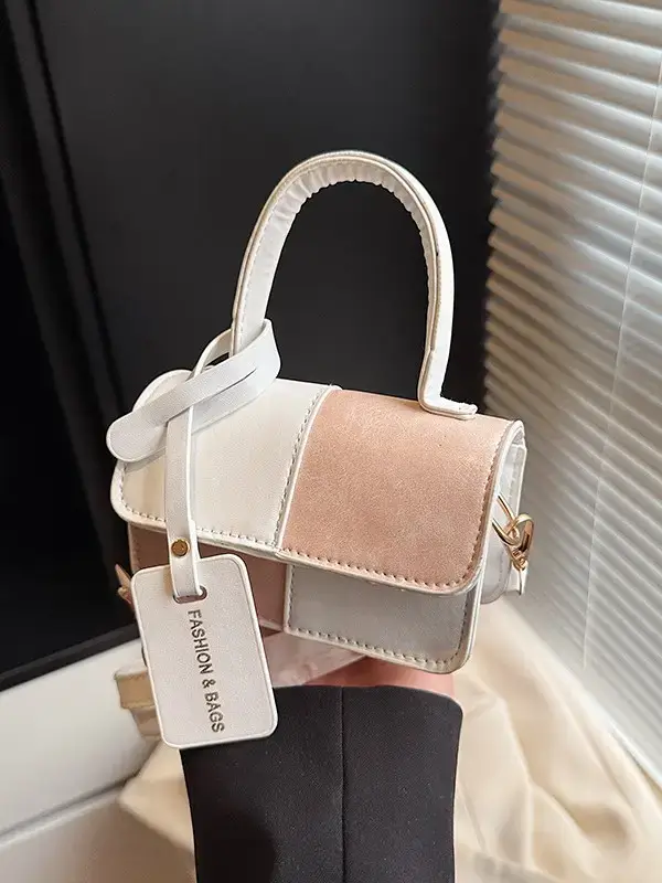 White Black Patchwork Shoulder Crossbody Bag 2026 - Image 7