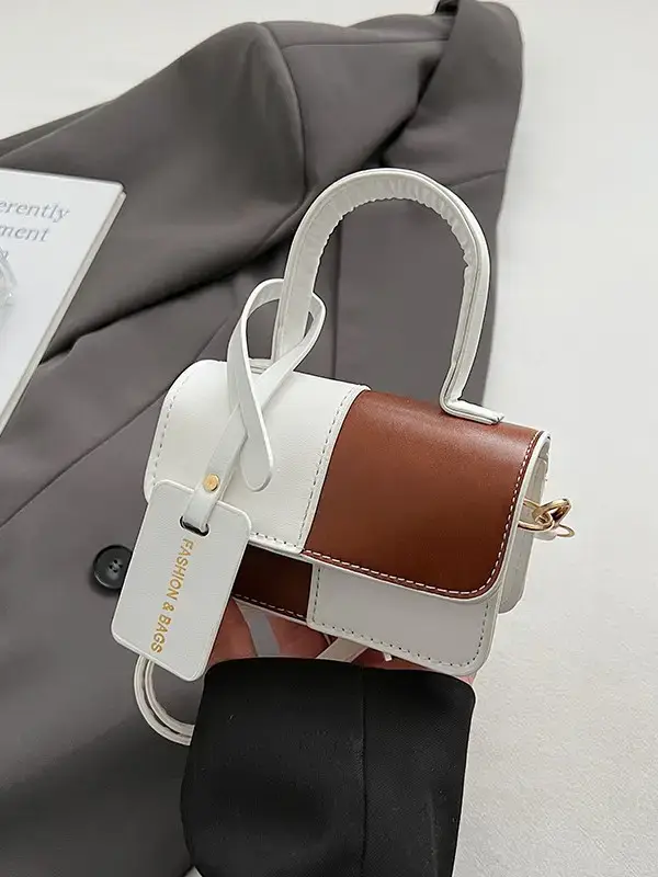 White Black Patchwork Shoulder Crossbody Bag 2026 - Image 8
