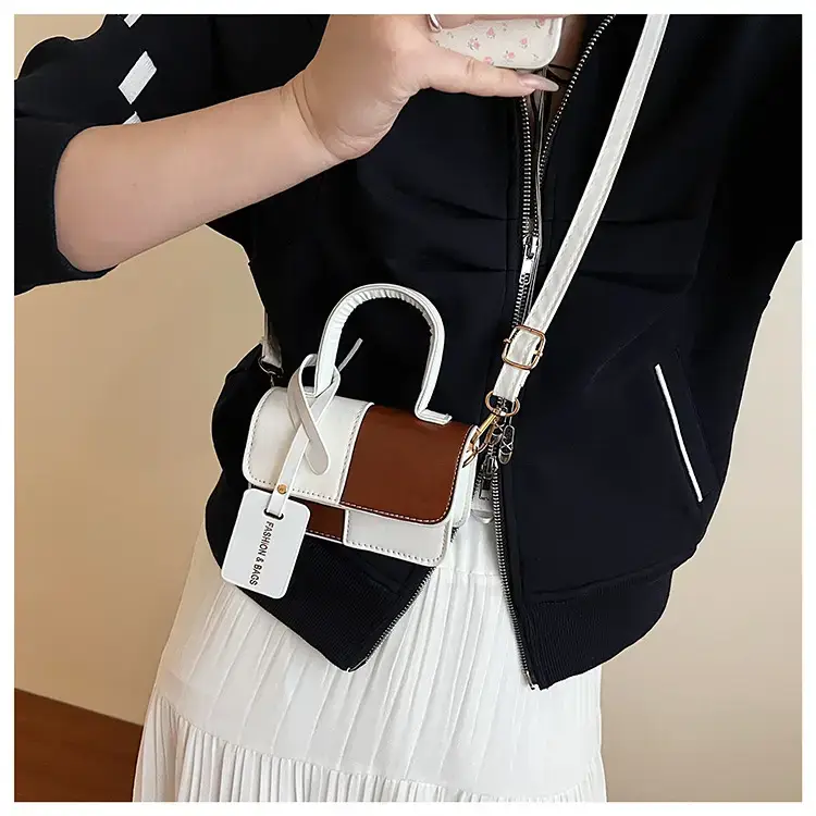 White Black Patchwork Shoulder Crossbody Bag 2026 — feature 10