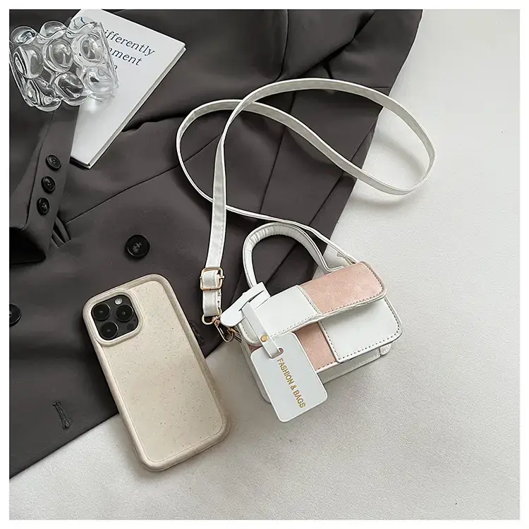 White Black Patchwork Shoulder Crossbody Bag 2026 — feature 11