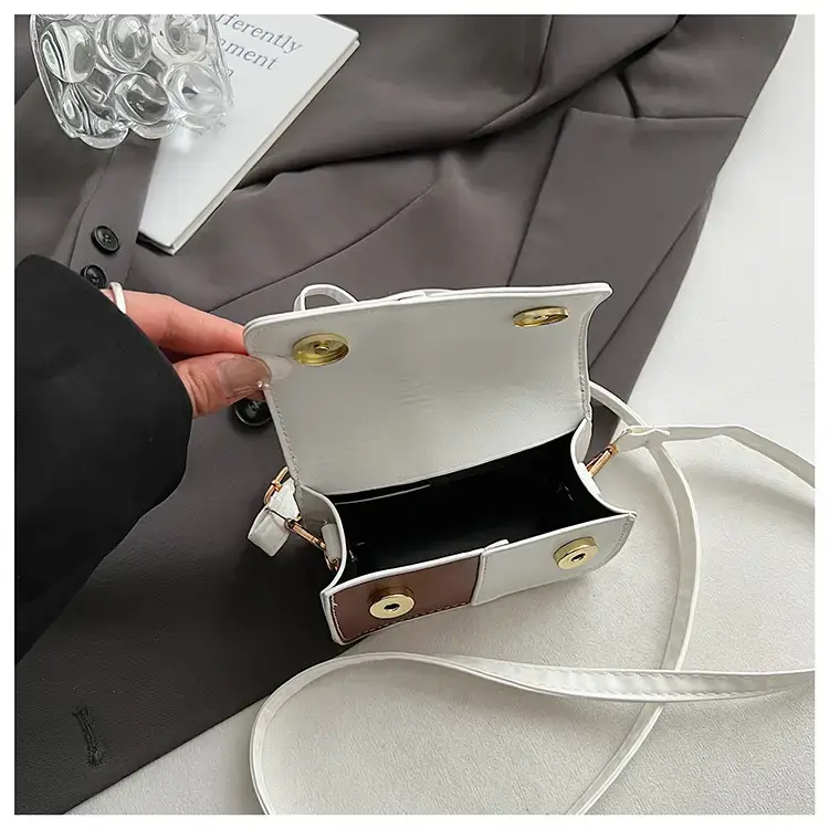 White Black Patchwork Shoulder Crossbody Bag 2026 — feature 16