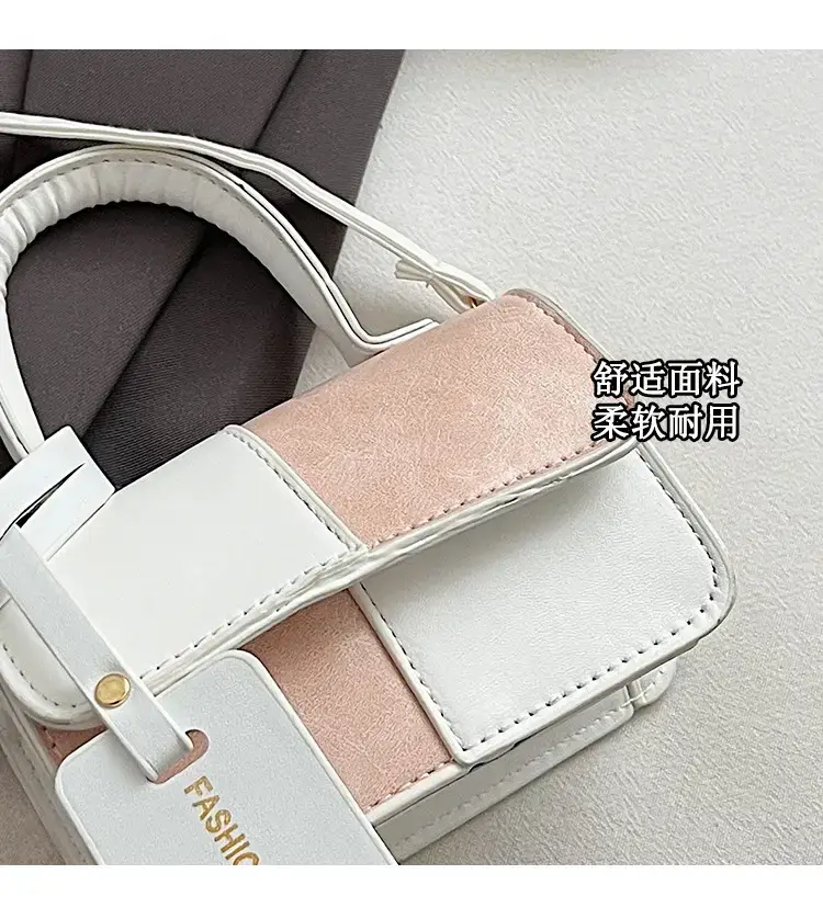 White Black Patchwork Shoulder Crossbody Bag 2026 — feature 2
