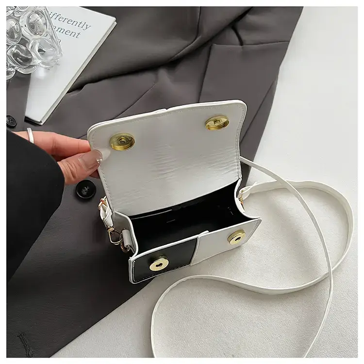 White Black Patchwork Shoulder Crossbody Bag 2026 — feature 22