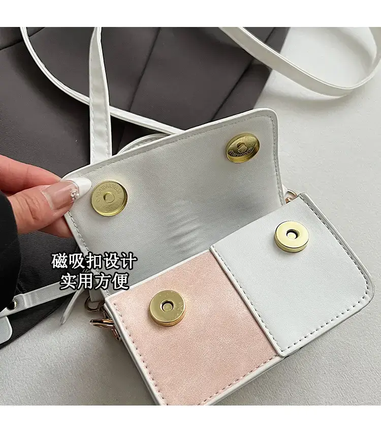 White Black Patchwork Shoulder Crossbody Bag 2026 — feature 4