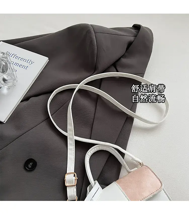 White Black Patchwork Shoulder Crossbody Bag 2026 — feature 5