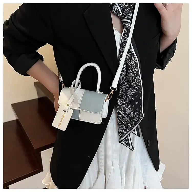 White Black Patchwork Shoulder Crossbody Bag 2026 — feature 9