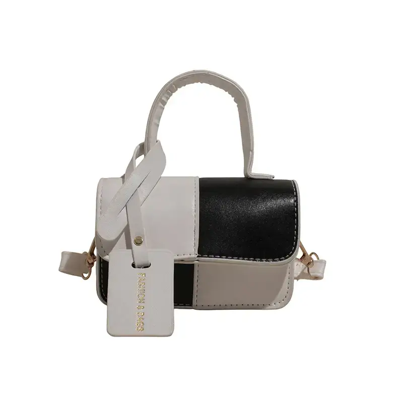 White Black Patchwork Shoulder Crossbody Bag 2026 - Image 4