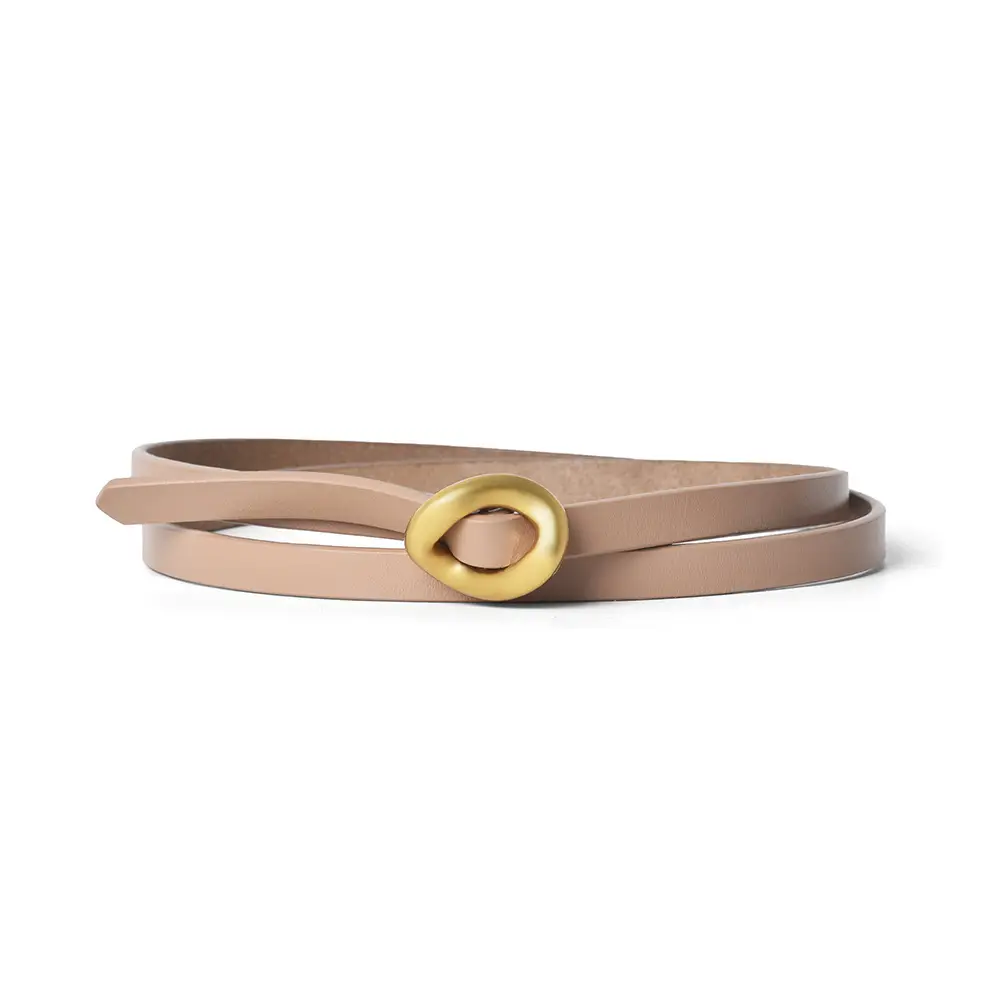 Coffee Genuine Leather Waist Belt for Women - Image 11