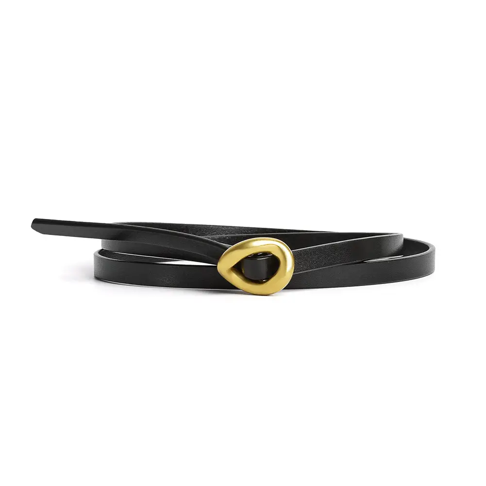 Coffee Genuine Leather Waist Belt for Women - Image 12